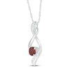 Thumbnail Image 2 of Garnet & Diamond Necklace 10K White Gold 18&quot;