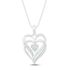 Thumbnail Image 0 of Lab-Created Opal & Diamond Heart Necklace Sterling Silver 18"