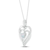 Thumbnail Image 1 of Lab-Created Opal & Diamond Heart Necklace Sterling Silver 18"