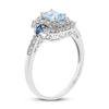Thumbnail Image 1 of Aquamarine/London Blue Topaz/White Lab-Created Sapphire Ring Sterling Silver