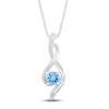 Thumbnail Image 0 of Blue Topaz & Diamond Necklace 10K White Gold 18"