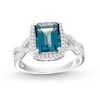 Thumbnail Image 1 of London Blue Topaz & White Lab-Created Sapphire Ring Sterling Silver