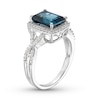 Thumbnail Image 2 of London Blue Topaz & White Lab-Created Sapphire Ring Sterling Silver