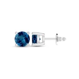 London Blue Topaz Solitaire Earrings Sterling Silver