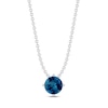 Thumbnail Image 1 of London Blue Topaz Solitaire Necklace Round-cut Sterling Silver 18&quot;