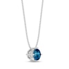 Thumbnail Image 2 of London Blue Topaz Solitaire Necklace Round-cut Sterling Silver 18&quot;