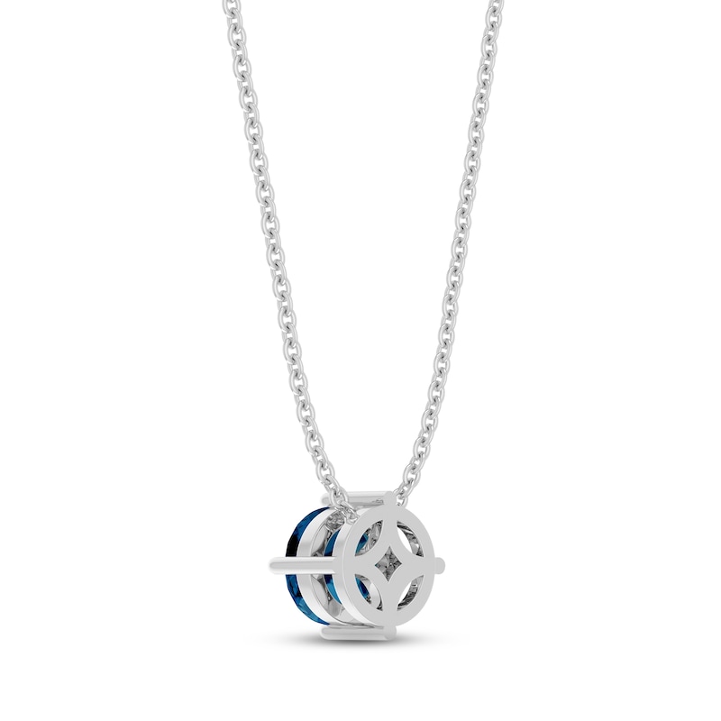 Main Image 3 of London Blue Topaz Solitaire Necklace Round-cut Sterling Silver 18&quot;