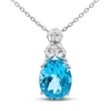 Thumbnail Image 1 of Swiss Blue Topaz & Diamond Necklace Sterling Silver 18&quot;