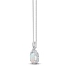 Thumbnail Image 2 of Opal & Diamond Necklace 1/6 ct tw Oval/Round-cut 10K White Gold 18&quot;