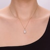 Thumbnail Image 3 of Opal & Diamond Necklace 1/6 ct tw Oval/Round-cut 10K White Gold 18&quot;