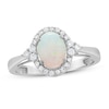 Thumbnail Image 0 of Opal & Diamond Ring 1/5 ct tw Oval/Round-cut 10K White Gold