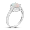 Thumbnail Image 1 of Opal & Diamond Ring 1/5 ct tw Oval/Round-cut 10K White Gold