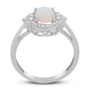 Thumbnail Image 2 of Opal & Diamond Ring 1/5 ct tw Oval/Round-cut 10K White Gold
