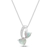 Thumbnail Image 1 of Lab-Created Opal & Diamond Heart Necklace Heart/Round-cut Sterling Silver 18&quot;