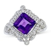 Thumbnail Image 1 of Amethyst & White Lab-Created Sapphire Ring Sterling Silver