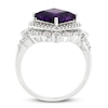 Thumbnail Image 3 of Amethyst & White Lab-Created Sapphire Ring Sterling Silver