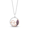 Thumbnail Image 1 of Disney Treasures Alice in Wonderland &quot;Cheshire Cat&quot; Diamond & Amethyst Necklace 1/10 ct tw Sterling Silver/10K Rose Gold