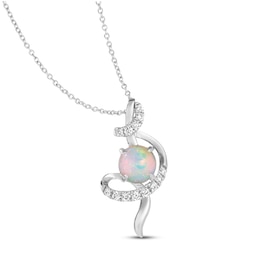 Le Vian Opal Necklace 1/5 ct tw Diamonds 14K Vanilla Gold 18&quot;