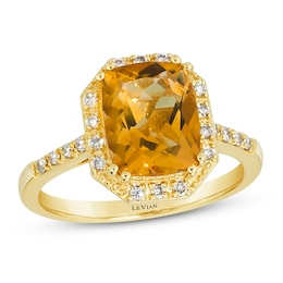 Le Vian Citrine Ring 1/6 ct tw Diamonds 14K Honey Gold