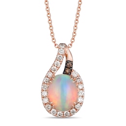 Le Vian Opal Necklace 1/4 ct tw Diamonds 14K Strawberry Gold 18&quot;