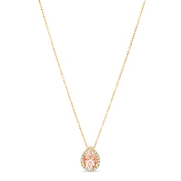 Le Vian Morganite & Diamond Necklace 1/8 ct tw 14K Honey Gold 18&quot;