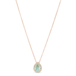Le Vian Quartz & Diamond Necklace 1/8 ct tw 14K Strawberry Gold 18&quot;