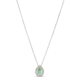 Le Vian Quartz & Diamond Necklace 1/8 ct tw 14K Vanilla Gold 18&quot;