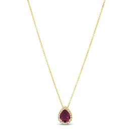 Le Vian Rhodolite & Diamond Necklace 1/8 ct tw 14K Honey Gold 18&quot;