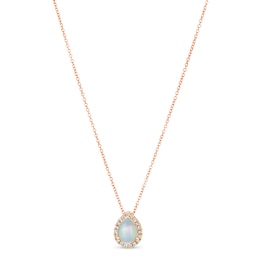 Le Vian Opal & Diamond Necklace 1/8 ct tw 14K Strawberry Gold 18&quot;