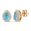 Thumbnail Image 0 of Le Vian Aquamarine & Diamond Earrings 1/4 ct tw 14K Strawberry Gold