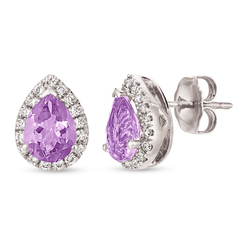 Le Vian Amethyst & Diamond Earrings 1/4 ct tw 14K Vanilla Gold