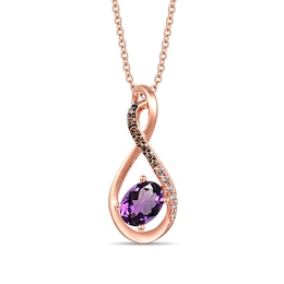 Le Vian Diamond & Amethyst Necklace 1/6 ct tw 14K Strawberry Gold 18&quot;