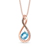 Thumbnail Image 0 of Le Vian Diamond & Blue Topaz Necklace 1/6 ct tw 14K Strawberry Gold 18"