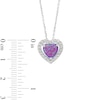 Thumbnail Image 2 of Lavender Lab-Created Opal & White Lab-Created Sapphire Heart Necklace Sterling Silver 18"
