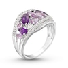 Thumbnail Image 1 of Vibrant Shades Amethyst & White Lab-Created Sapphire Ring Sterling Silver