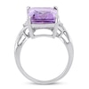 Thumbnail Image 2 of Amethyst & White Topaz Ring Octagon/Round-Cut Sterling Silver