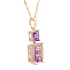 Thumbnail Image 1 of Amethyst Necklace Emerald/Cushion-Cut 10K Rose Gold 18"