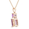 Thumbnail Image 2 of Amethyst Necklace Emerald/Cushion-Cut 10K Rose Gold 18"