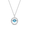 Thumbnail Image 0 of Unstoppable Love Swiss Blue Topaz Necklace 1/10 ct tw Diamonds Sterling Silver 19"