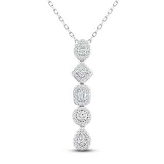 Diamond Necklace 1/2 ct tw 10K White Gold 18