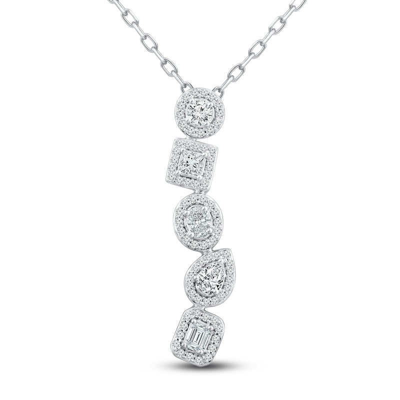 Diamond Necklace 1 ct tw 10K White Gold 18"