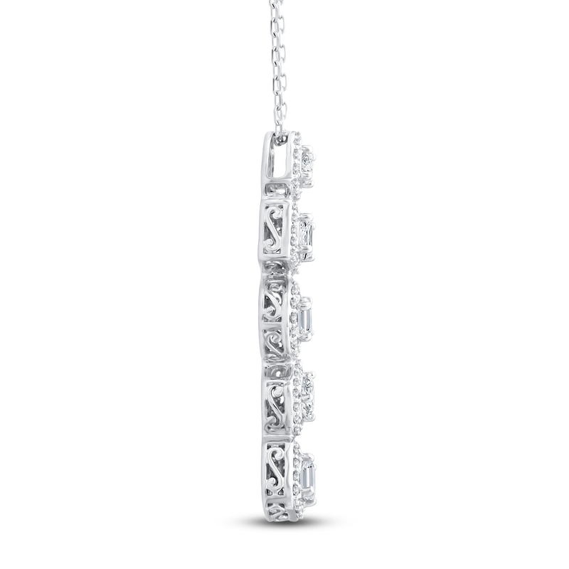 Diamond Necklace 1 ct tw 10K White Gold 18"