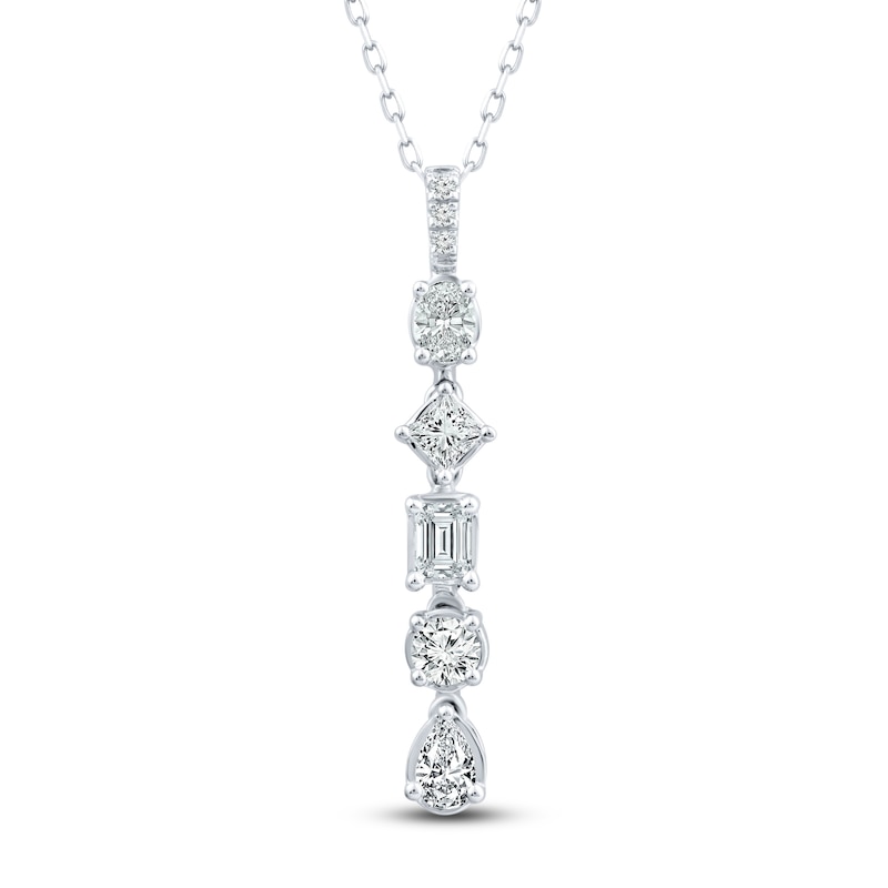 Diamond Necklace 3/4 ct tw 10K White Gold 18"
