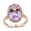 Thumbnail Image 1 of Amethyst & Diamond Ring 1/6 ct tw Oval/Round-Cut 10K Rose Gold