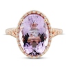 Thumbnail Image 2 of Amethyst & Diamond Ring 1/6 ct tw Oval/Round-Cut 10K Rose Gold