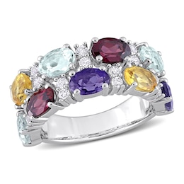 Multi-Gemstone Ring Sterling Silver