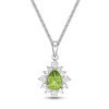 Thumbnail Image 1 of Peridot & White Lab-Created Sapphire Necklace Sterling Silver 18&quot;