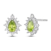 Thumbnail Image 1 of Peridot & White Lab-Created Sapphire Earrings Sterling Silver