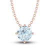 Thumbnail Image 1 of Aquamarine Solitaire Necklace 10K Rose Gold 18&quot;