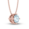 Thumbnail Image 2 of Aquamarine Solitaire Necklace 10K Rose Gold 18&quot;